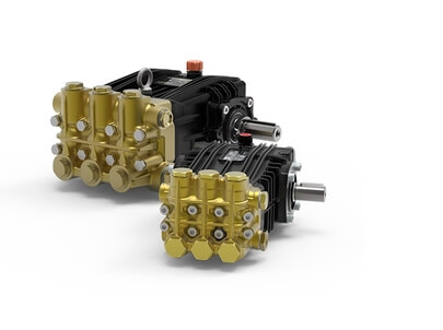 dwie pompy wysokociśnieniowe tłokowe